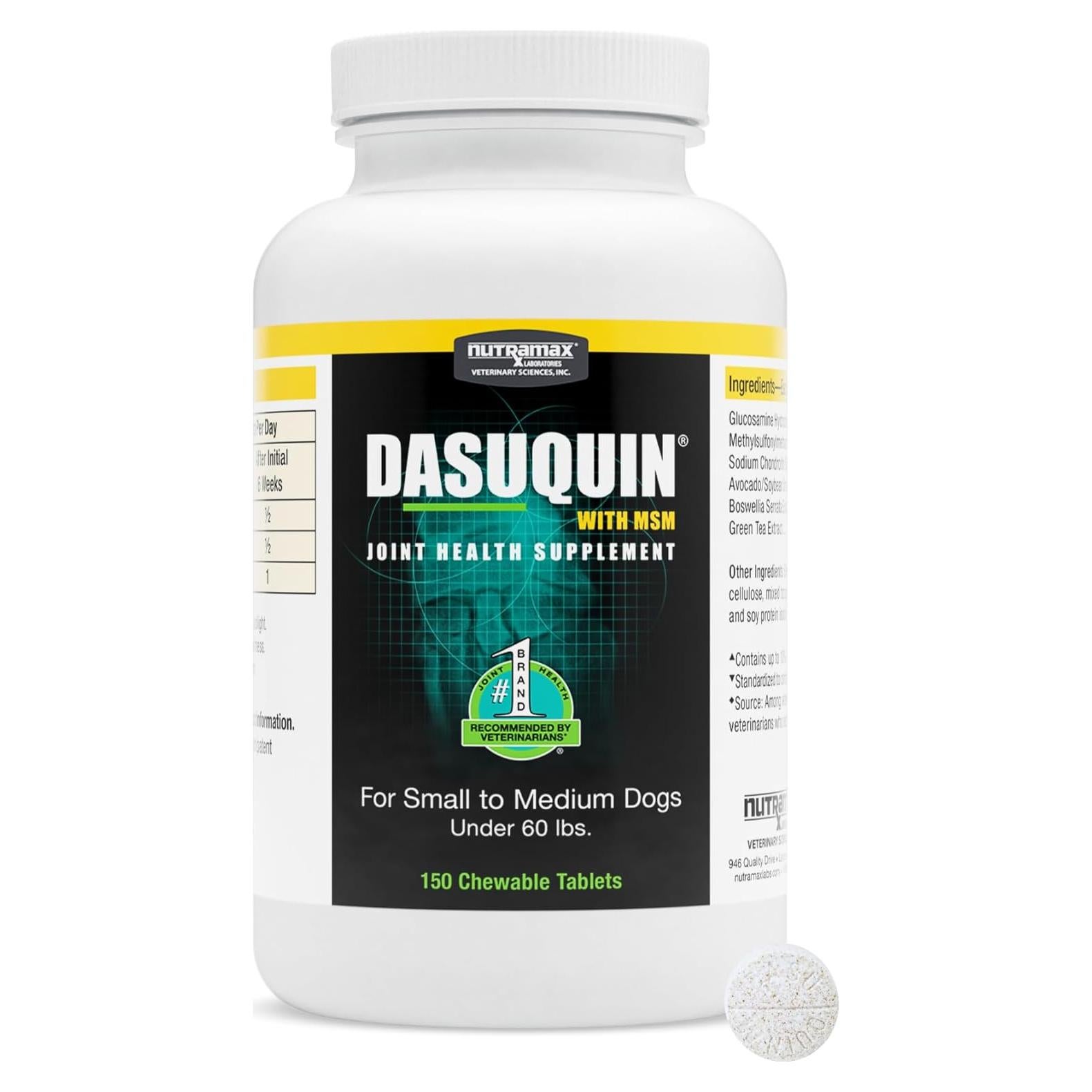 Dasuquin con MSM Nutramax Masticables 150 Unidades Perro Pequeño/Mediano