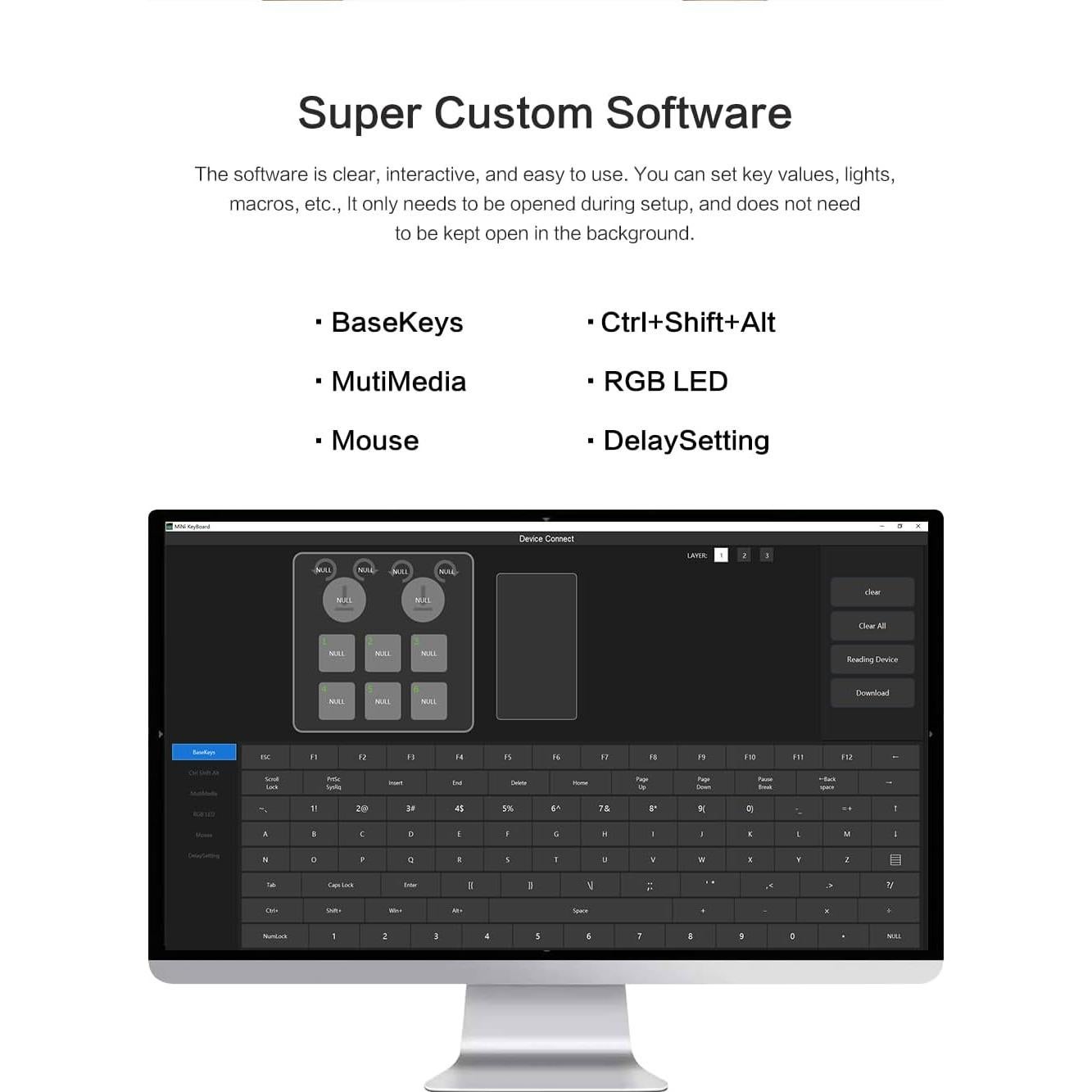 Teclado Gaming Macro Programable Hangzhou 6 Teclas RGB Verde