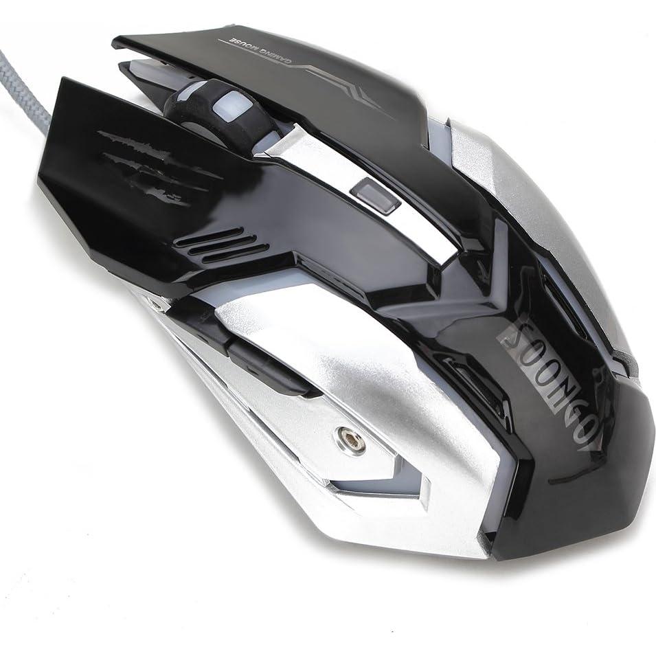 Ratón Gaming SOON GO Ajustable 3200 DPI USB con 4 Luces LED