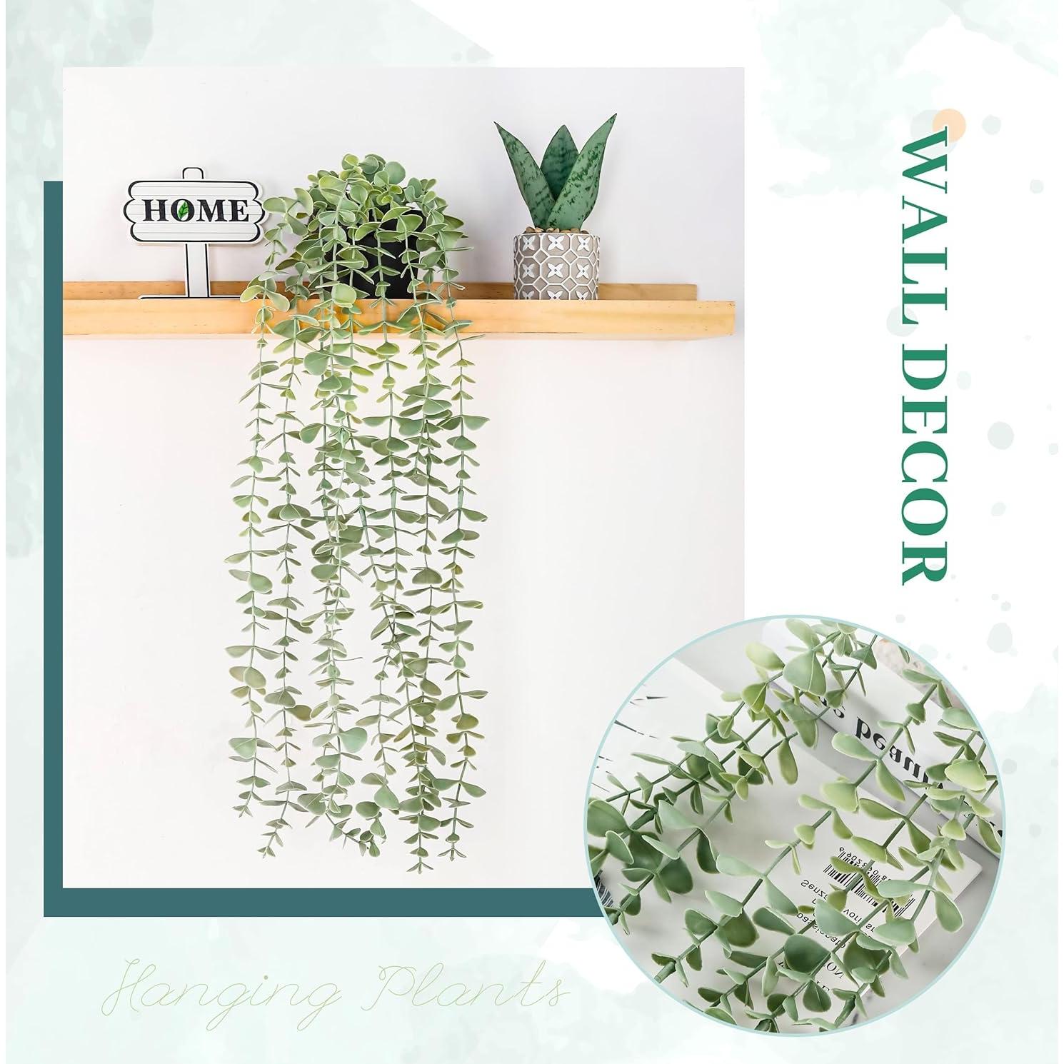 Planta Colgante Artificial Eucalipto Der Rose en Maceta 61cm