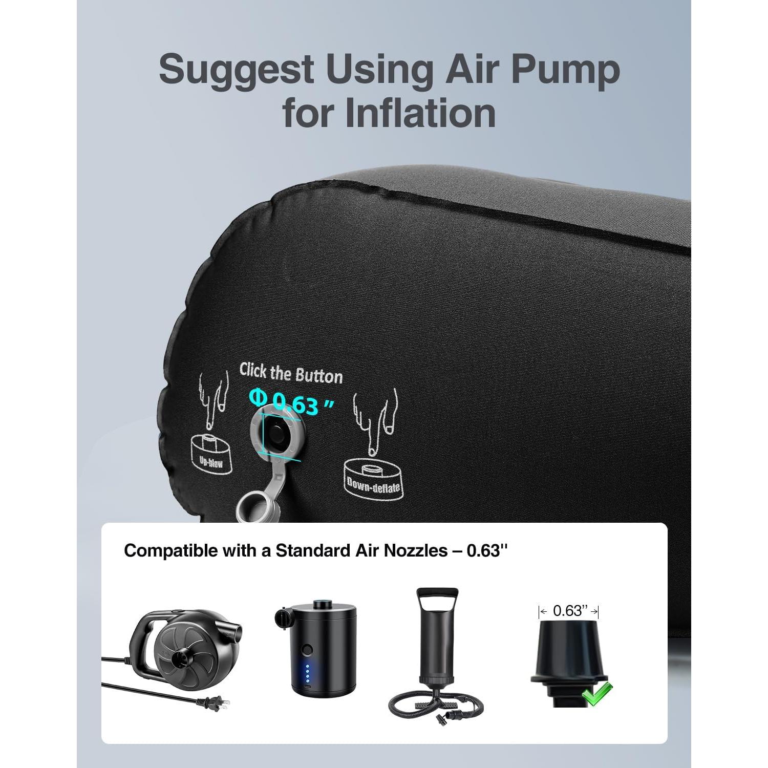 Cojín Inflable en Forma de Cuña Luxtude para Espalda y Piernas