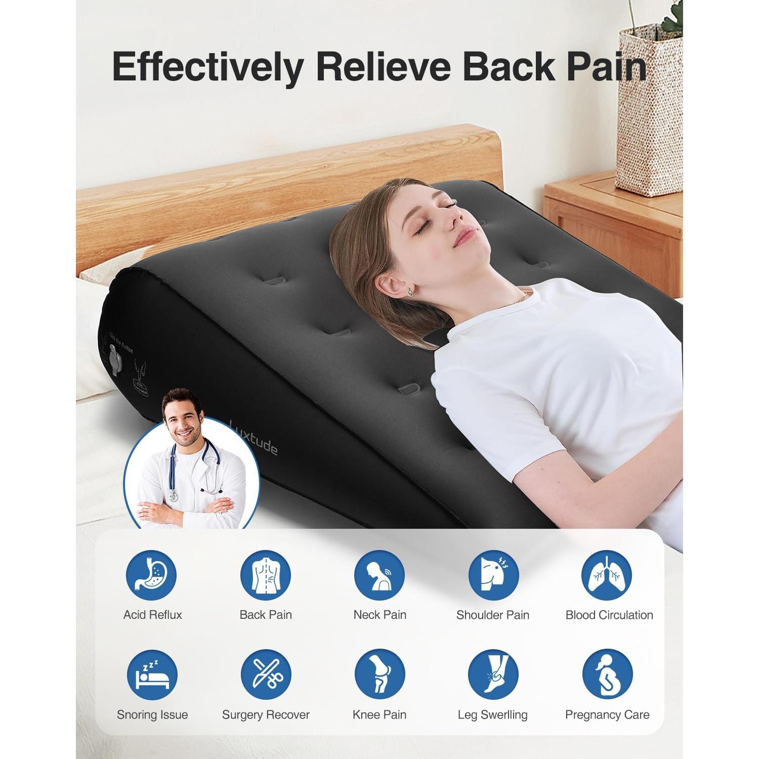 Cojín Inflable en Forma de Cuña Luxtude para Espalda y Piernas