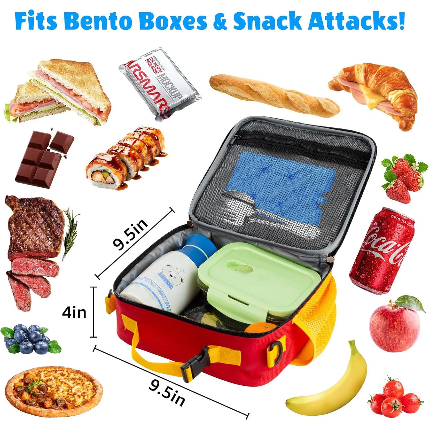 Bolsa de Almuerzo Aislada ZBJZJM Tricolor para Niños 24x24x10cm