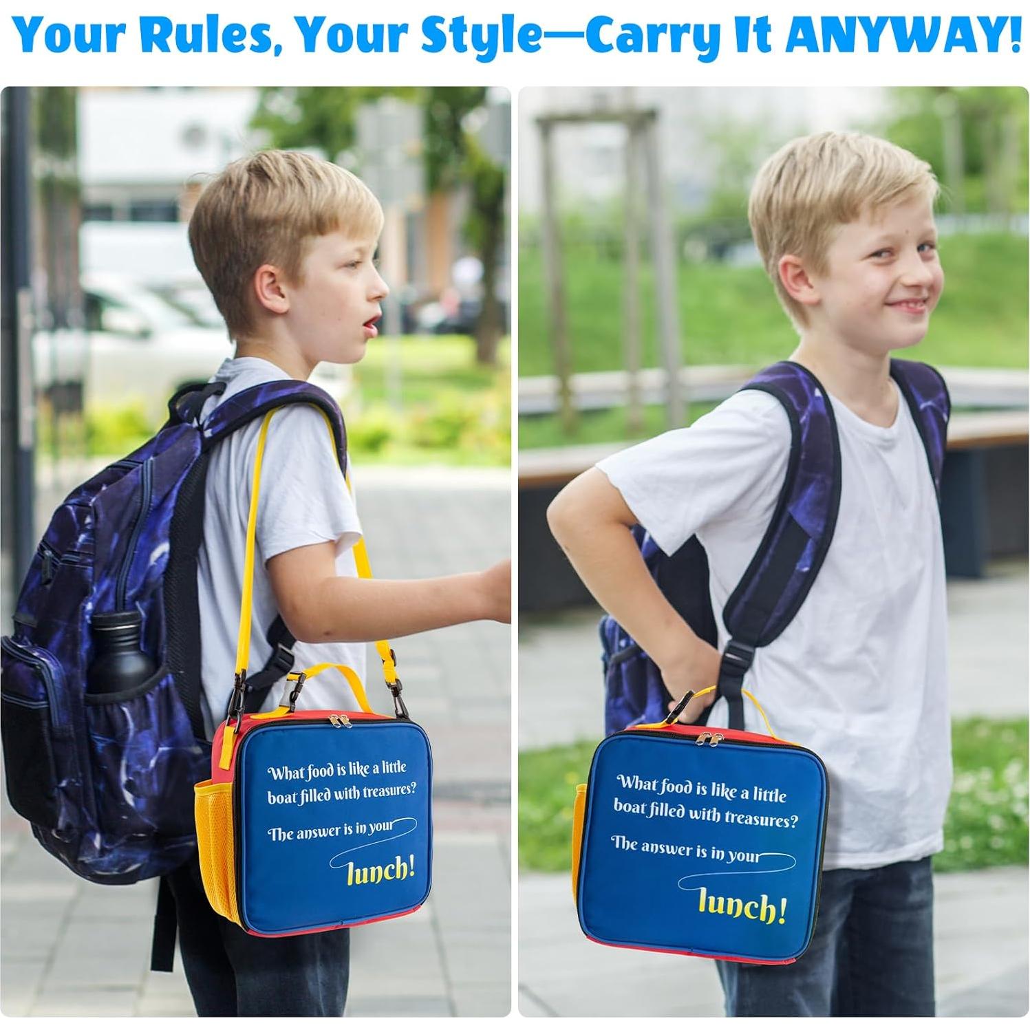 Bolsa de Almuerzo Aislada ZBJZJM Tricolor para Niños 24x24x10cm