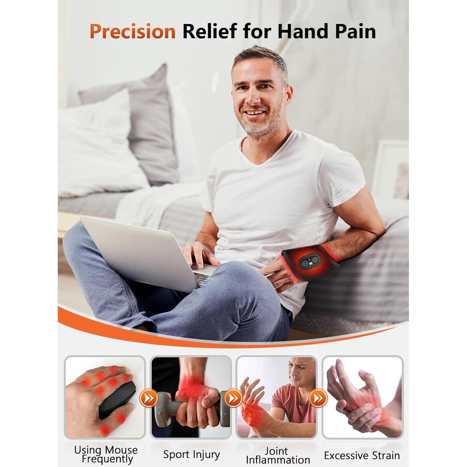 Terapia de Luz Roja Inalámbrica RelexNow para Manos y Muñeca