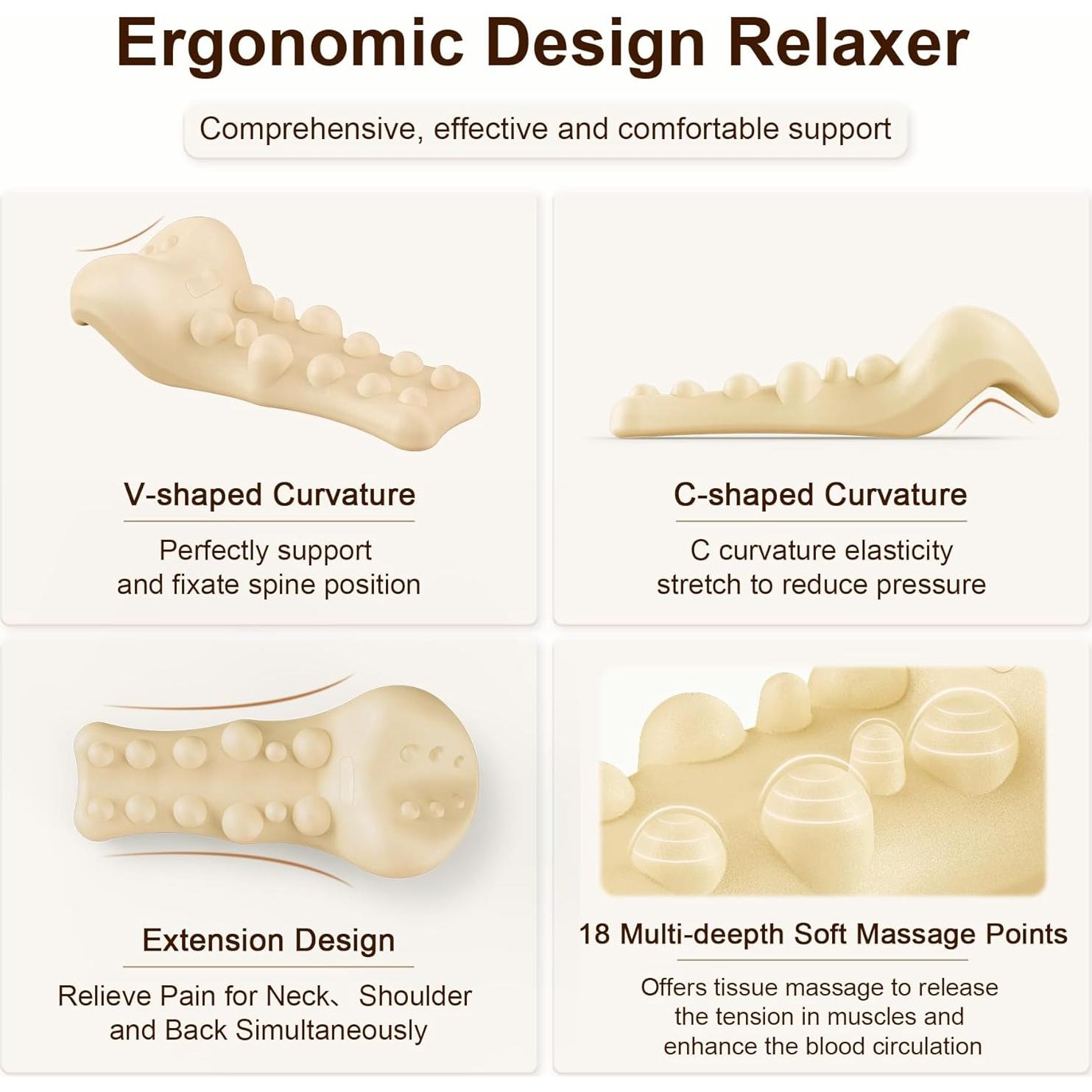 Almohada Quiropráctica de Tracción Cervical Fanlecy Beige