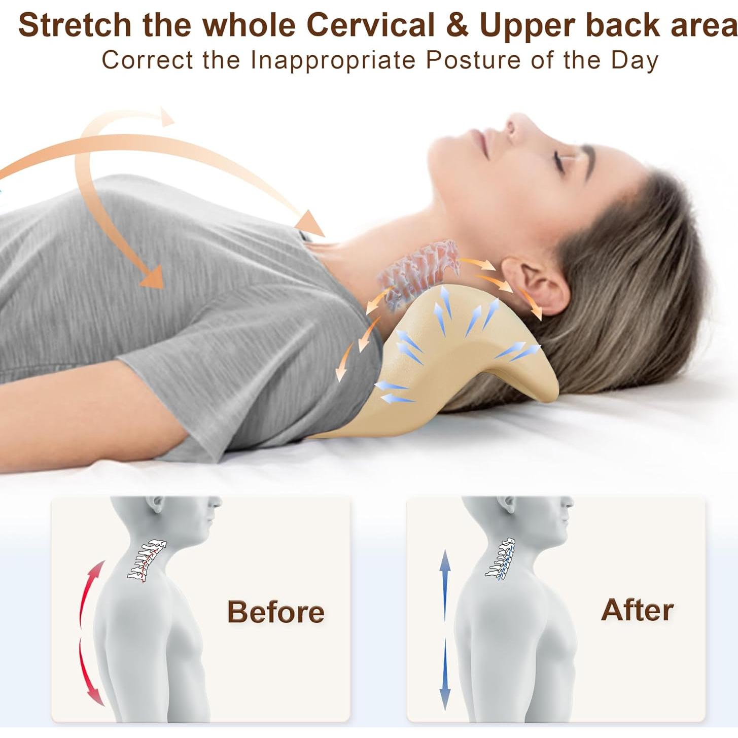 Almohada Quiropráctica de Tracción Cervical Fanlecy Beige