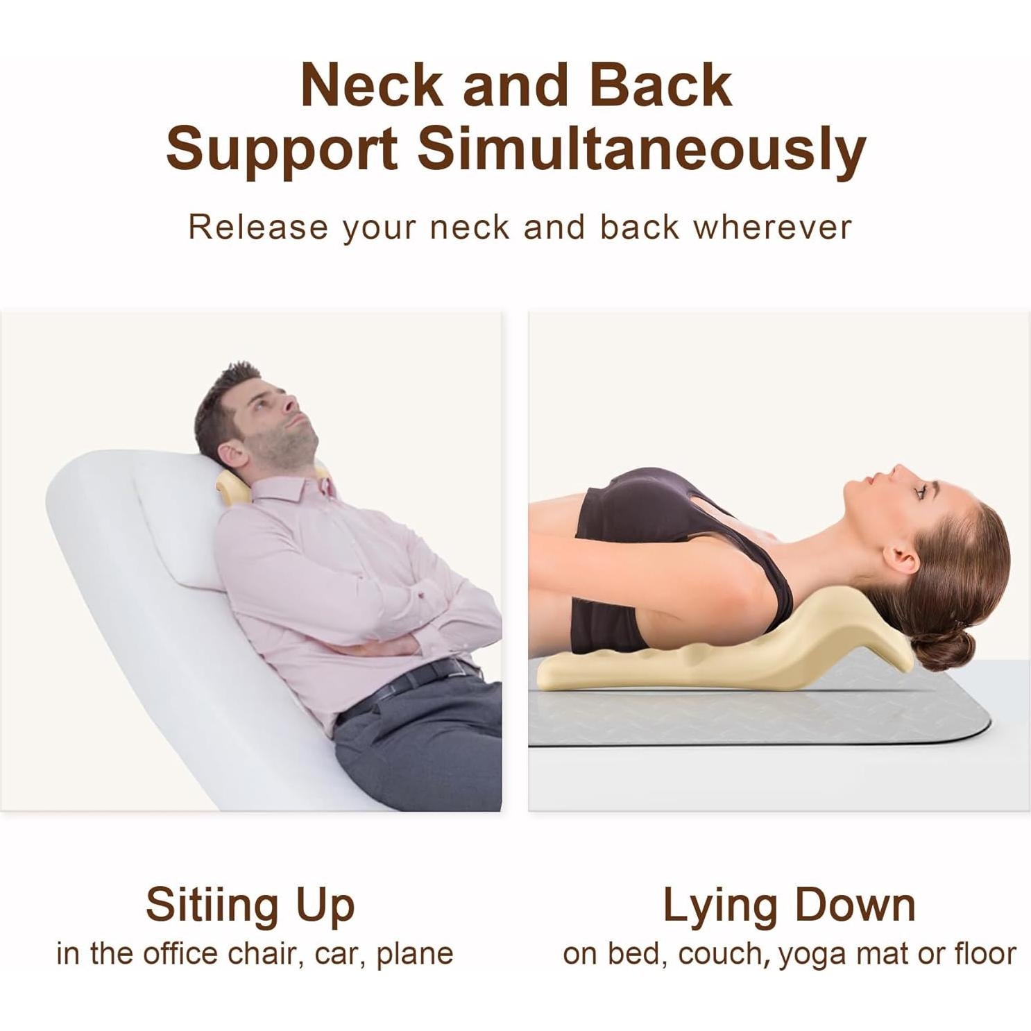 Almohada Quiropráctica de Tracción Cervical Fanlecy Beige