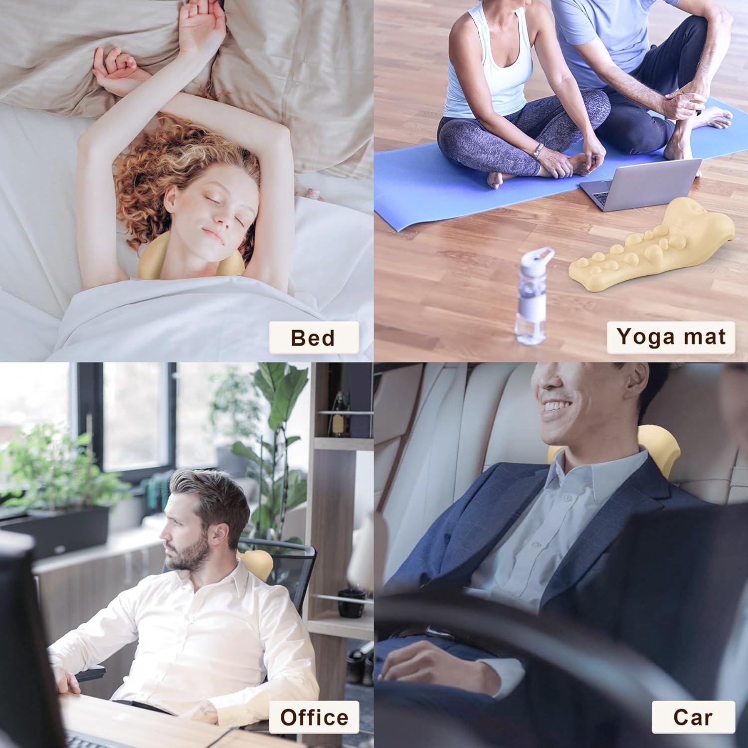 Almohada Quiropráctica de Tracción Cervical Fanlecy Beige