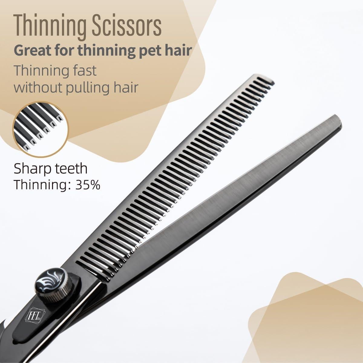 Tijeras de Desbaste FENICE TOTEM 17.8 cm Acero Inoxidable Negro