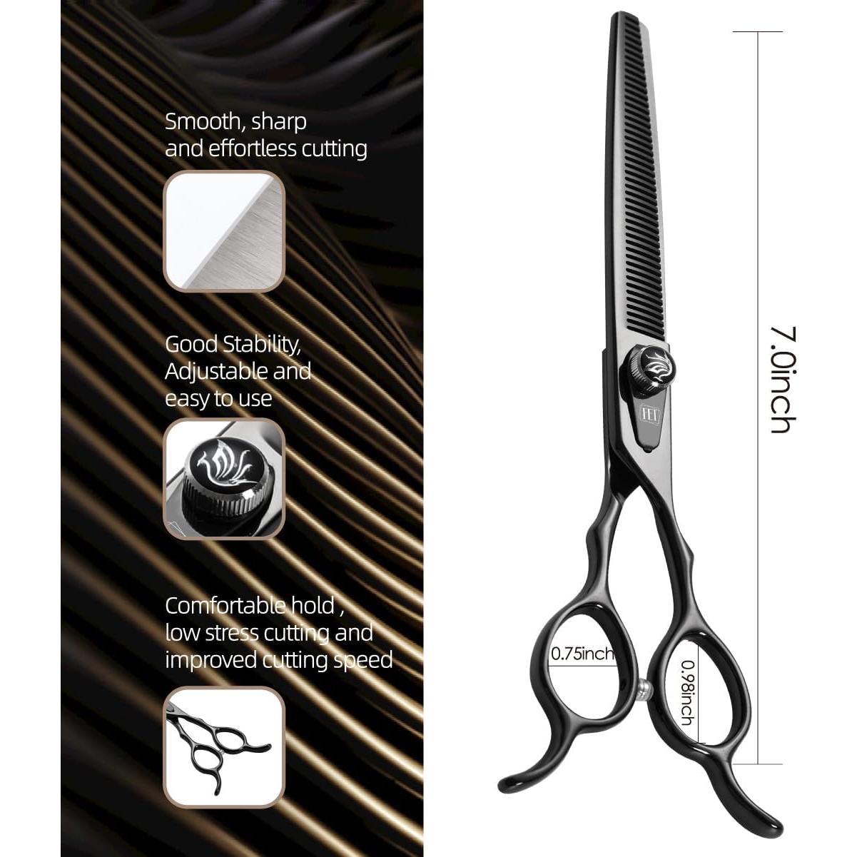 Tijeras de Desbaste FENICE TOTEM 17.8 cm Acero Inoxidable Negro