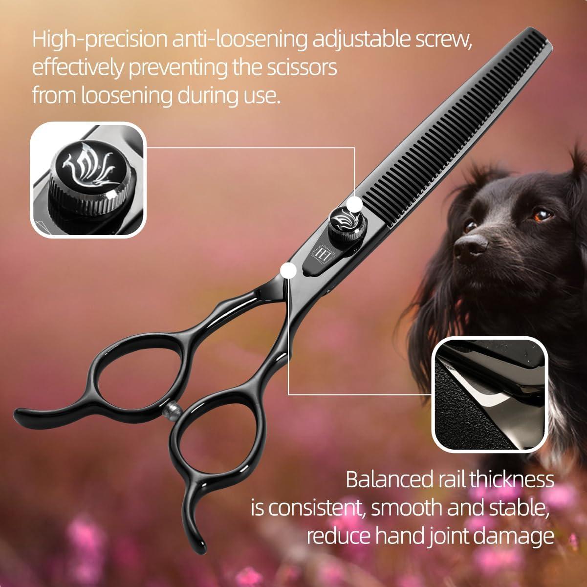 Tijeras de Desbaste FENICE TOTEM 17.8 cm Acero Inoxidable Negro