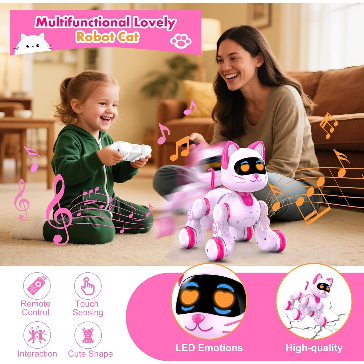 Gato Robot Interactivo Nicmore 6602 Rosa para Niñas 3-8 Años