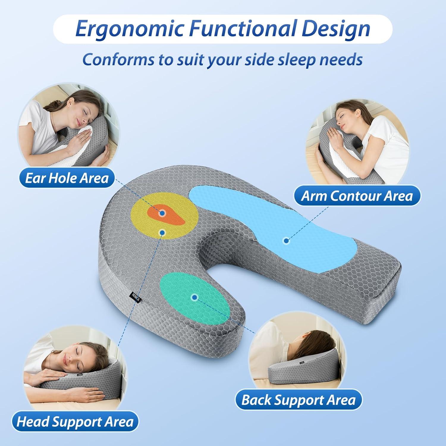 Almohada Ergonómica HOMCA PL11 para Dormir de Lado - Espuma Viscoelástica