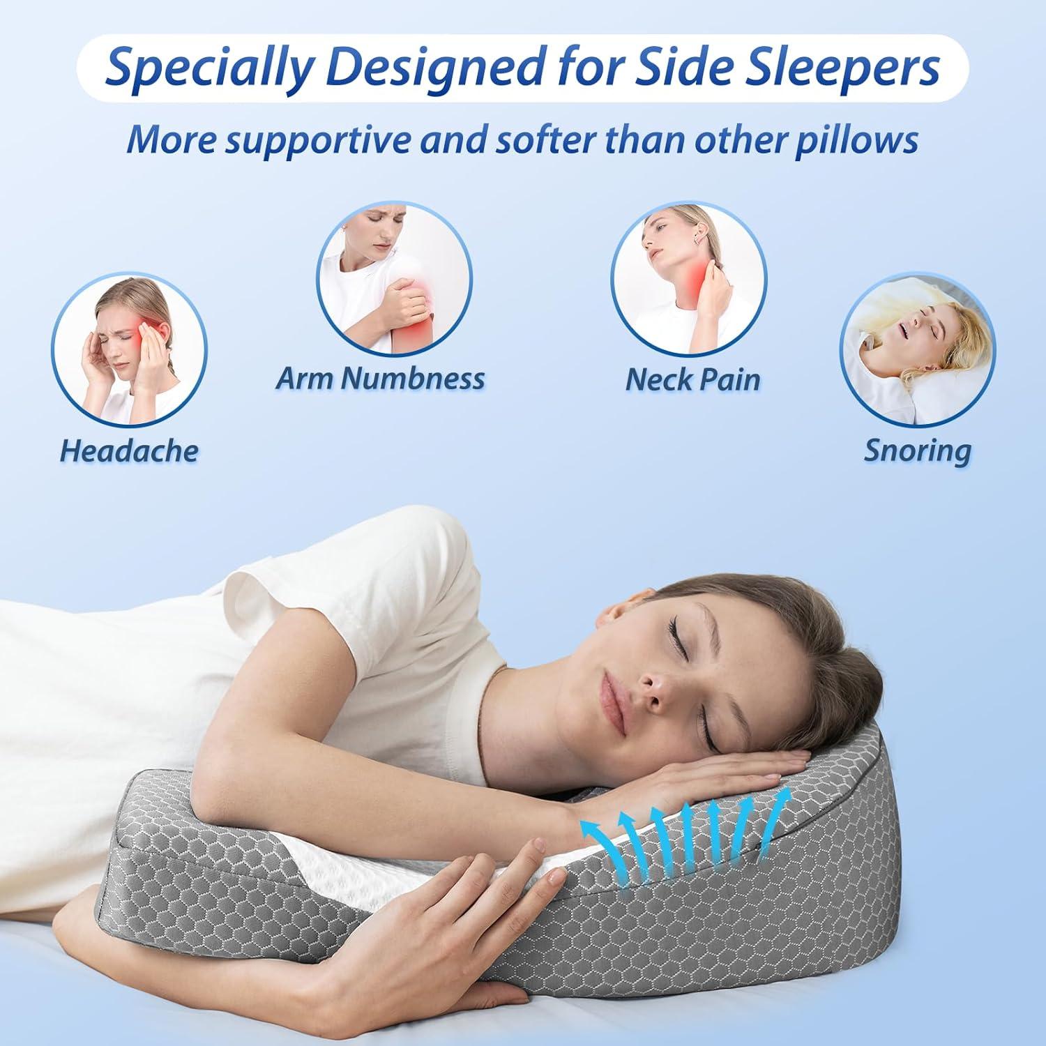 Almohada Ergonómica HOMCA PL11 para Dormir de Lado - Espuma Viscoelástica