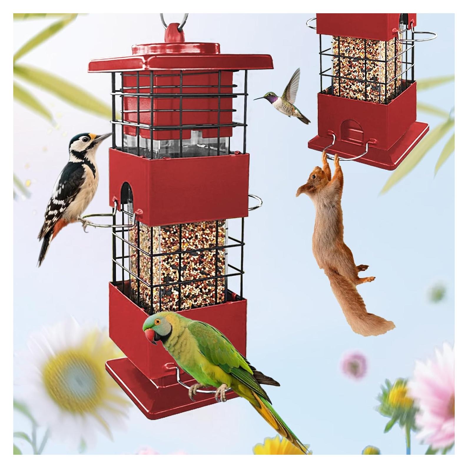 Comedero para Aves YLTIMER 1.36kg A Prueba de Ardillas Rojo