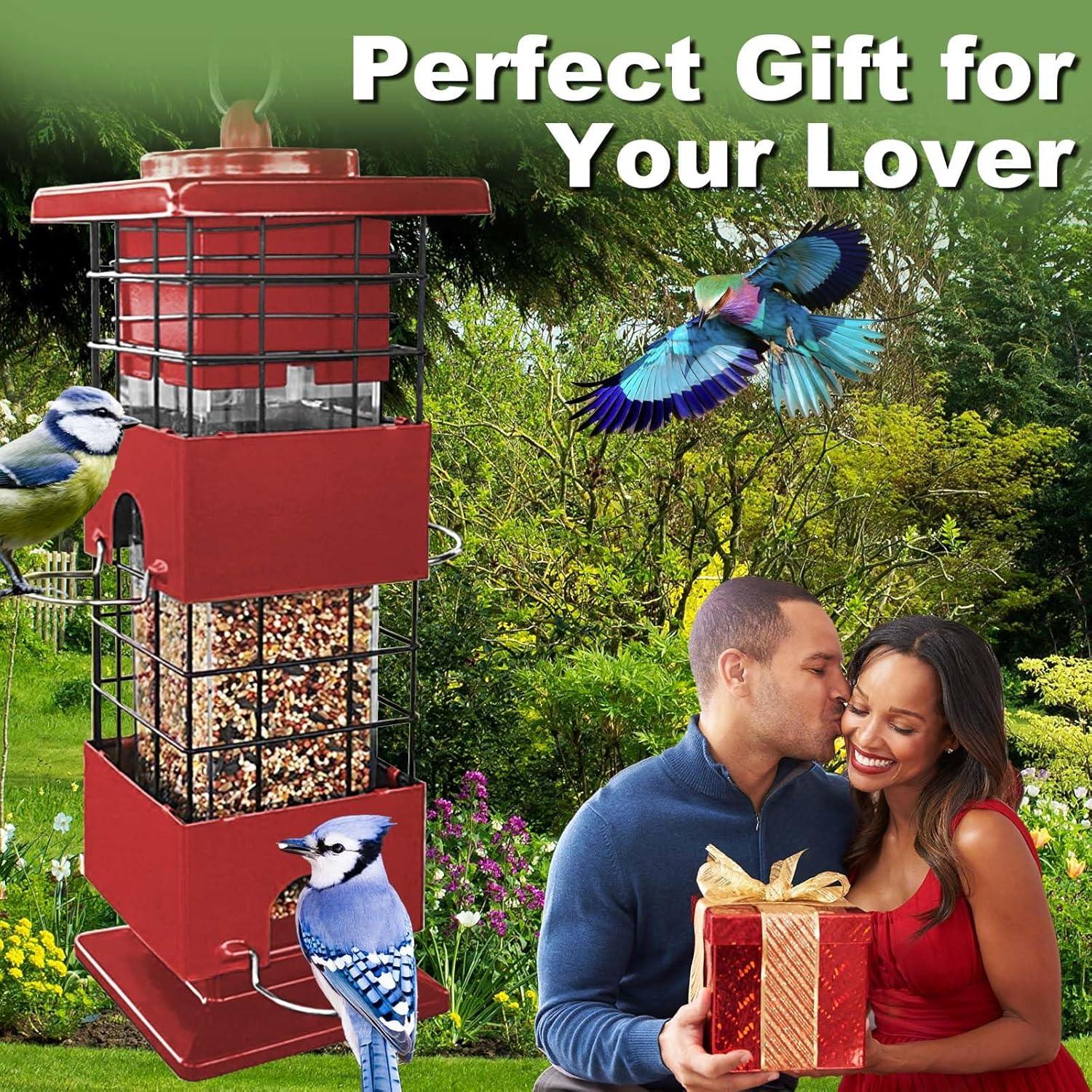 Comedero para Aves YLTIMER 1.36kg A Prueba de Ardillas Rojo