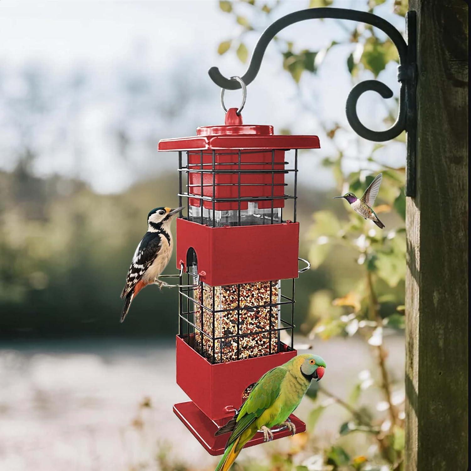 Comedero para Aves YLTIMER 1.36kg A Prueba de Ardillas Rojo