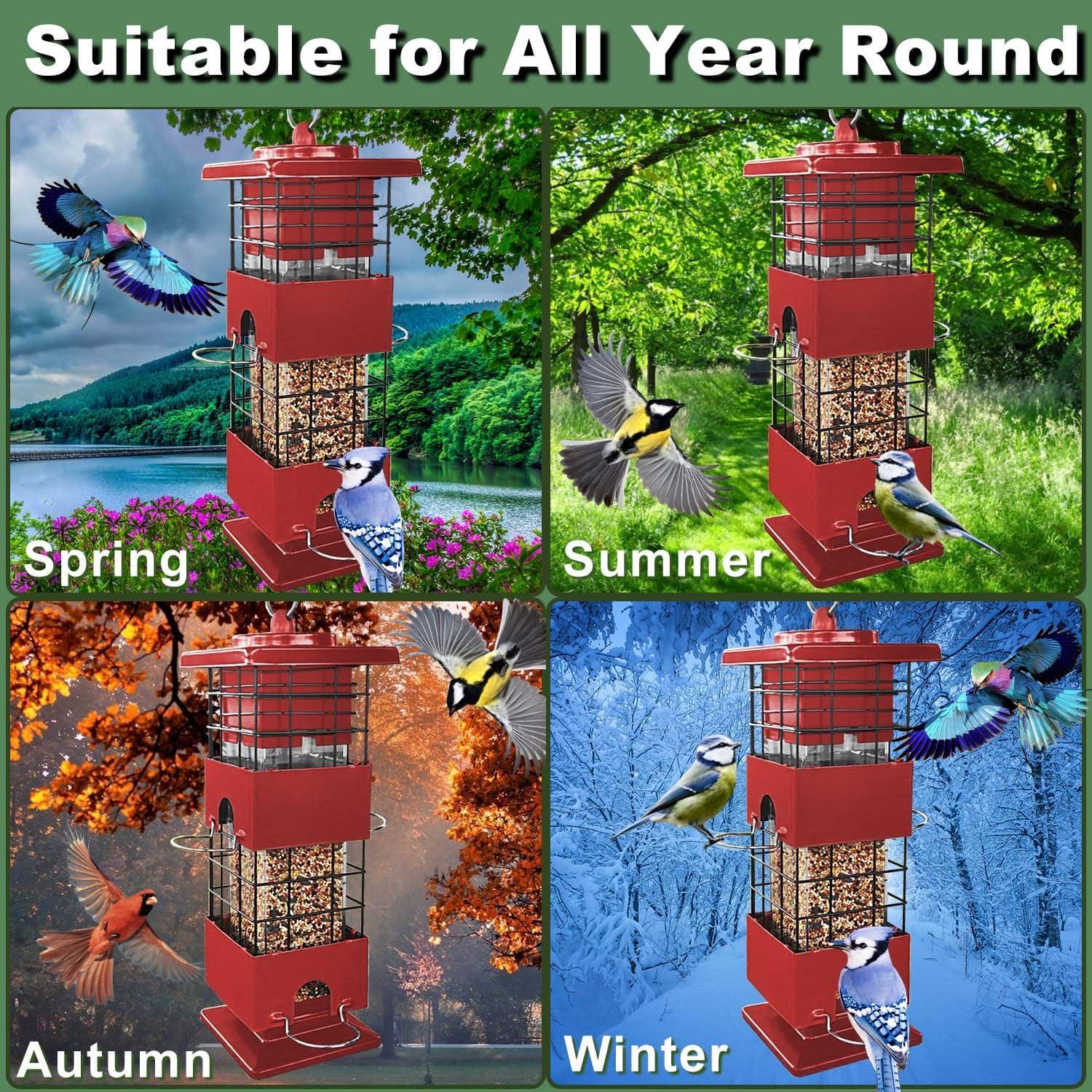 Comedero para Aves YLTIMER 1.36kg A Prueba de Ardillas Rojo