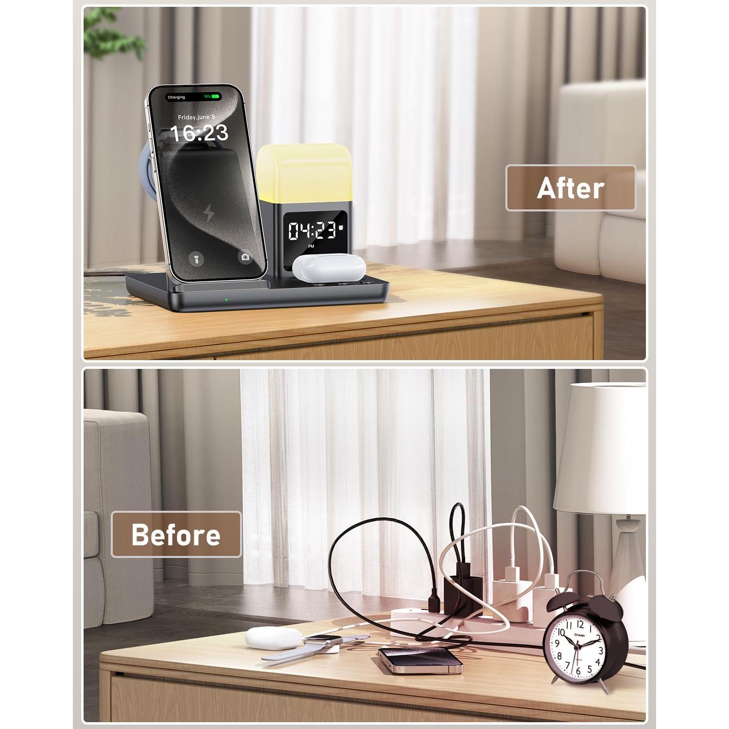 Estación de Carga Inalámbrica 6 en 1 CESDAP para iPhone y Apple Watch