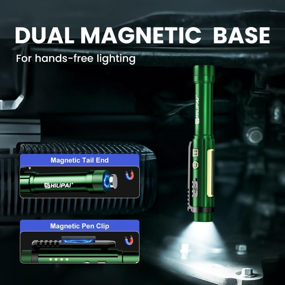 Linterna EDC Recargable Shilipai 600 Lúmenes IPX4 Verde Militar