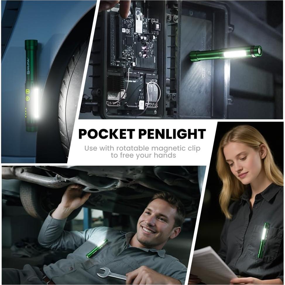 Linterna EDC Recargable Shilipai 600 Lúmenes IPX4 Verde Militar