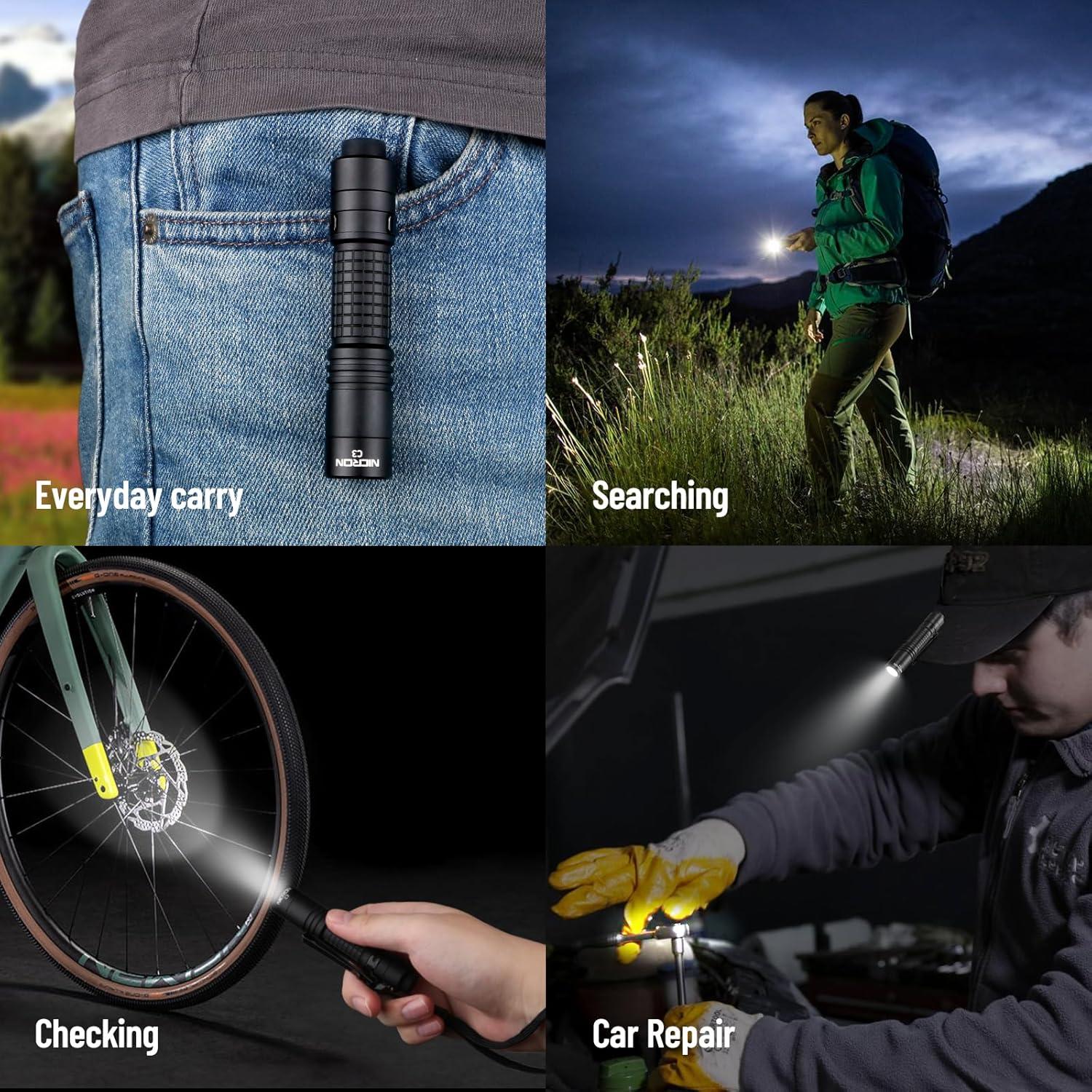 Linterna EDC NICRON C3 1000 Lúmenes Recargable Tipo-C