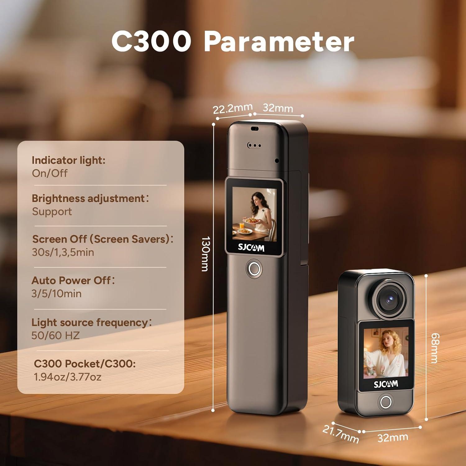 Cámara de acción SJCAM C300 4K, 7 horas batería, a prueba de agua