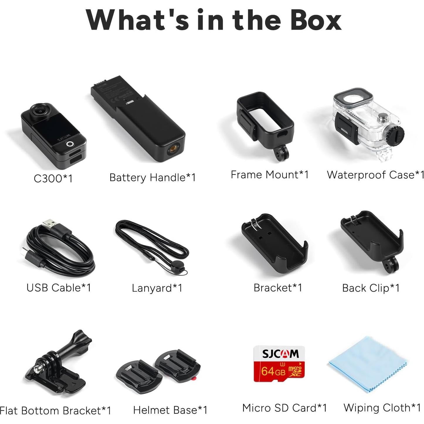 Cámara de acción SJCAM C300 4K, 7 horas batería, a prueba de agua