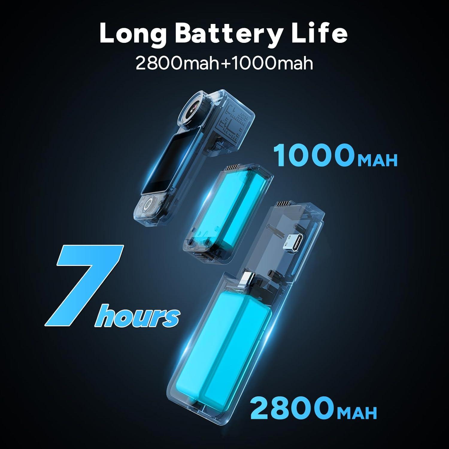 Cámara de acción SJCAM C300 4K, 7 horas batería, a prueba de agua