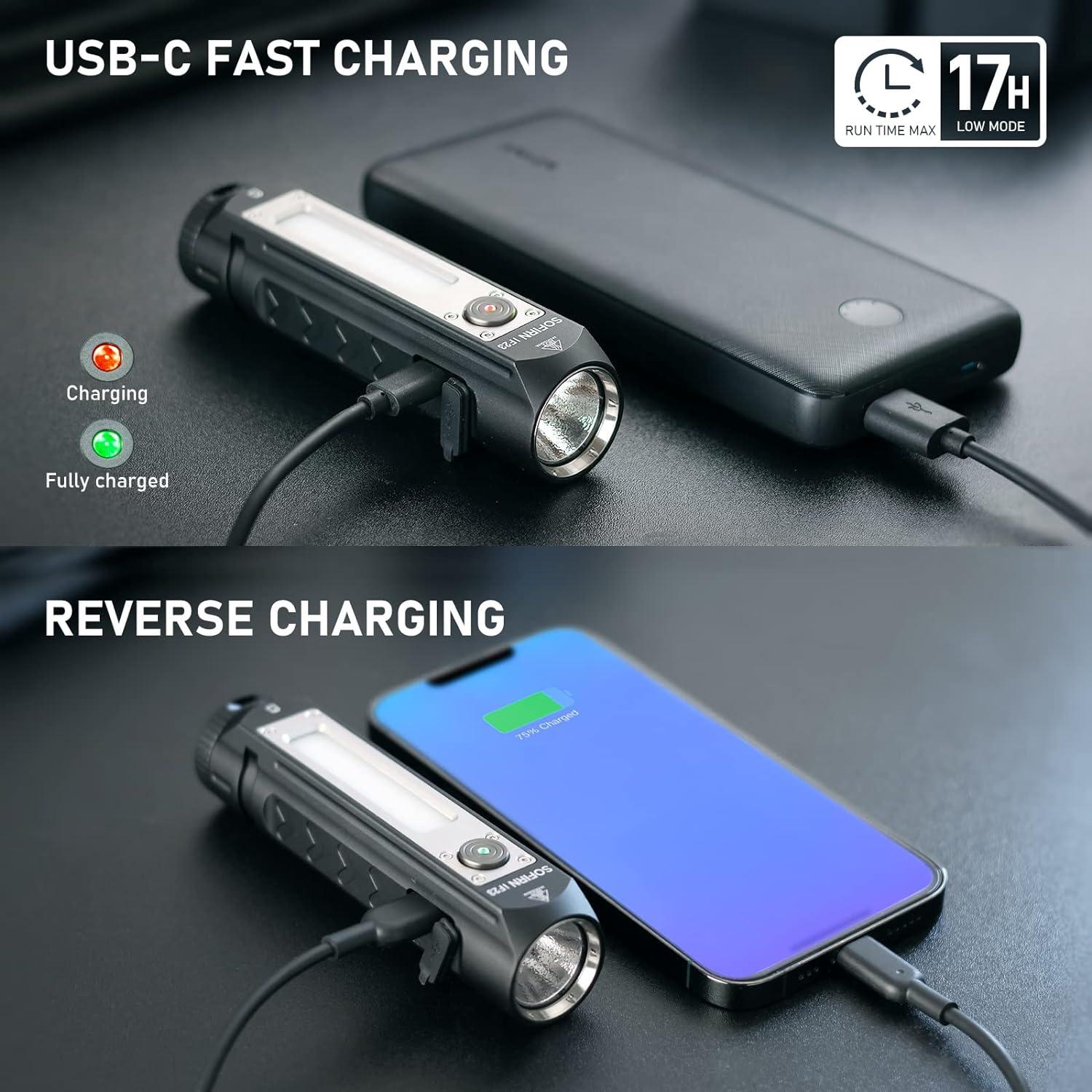 Linterna Recargable Sofirn IF23 4000lm IPX8 con Luz RGB