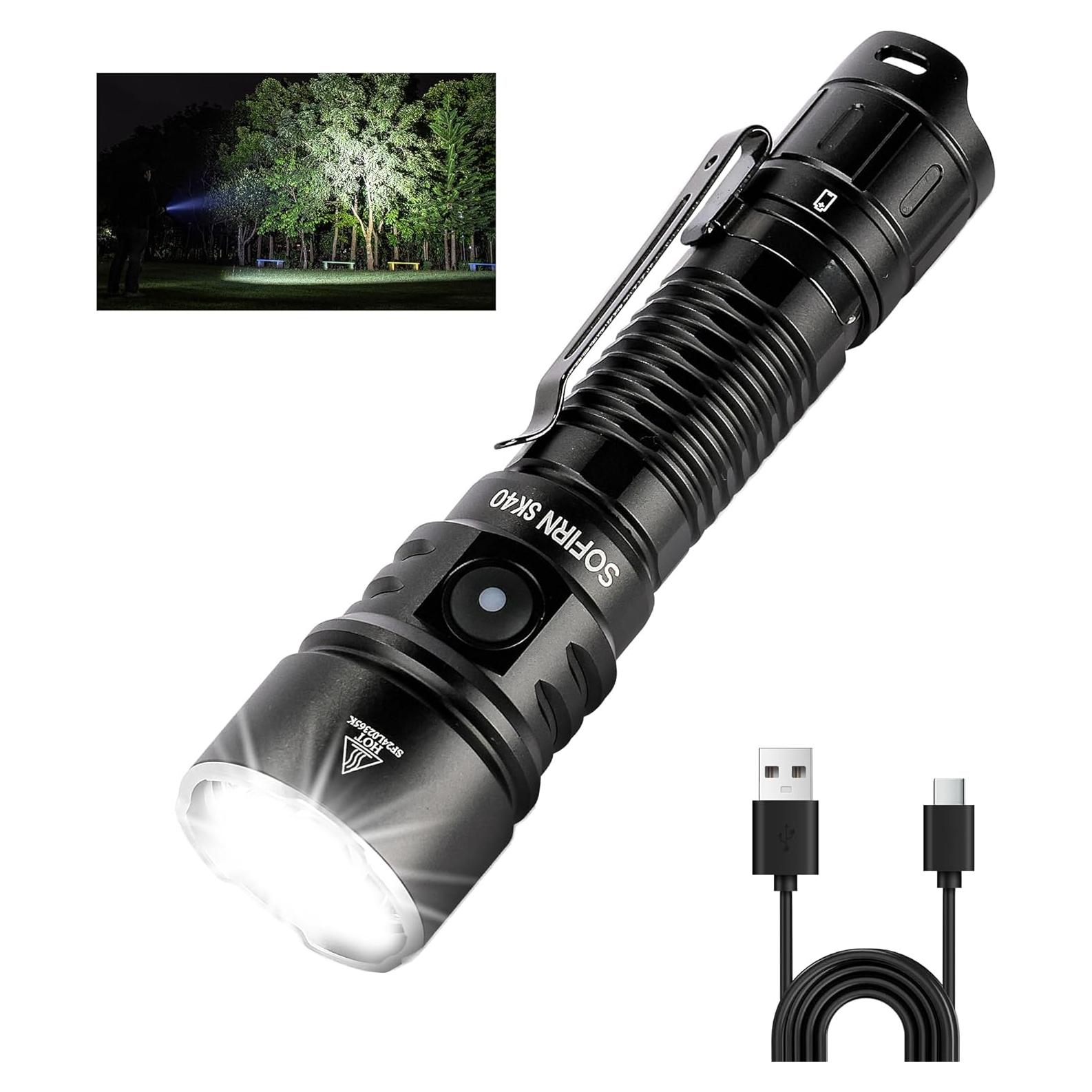 Linterna táctica Sofirn SK40 3200 lúmenes recargable 580m