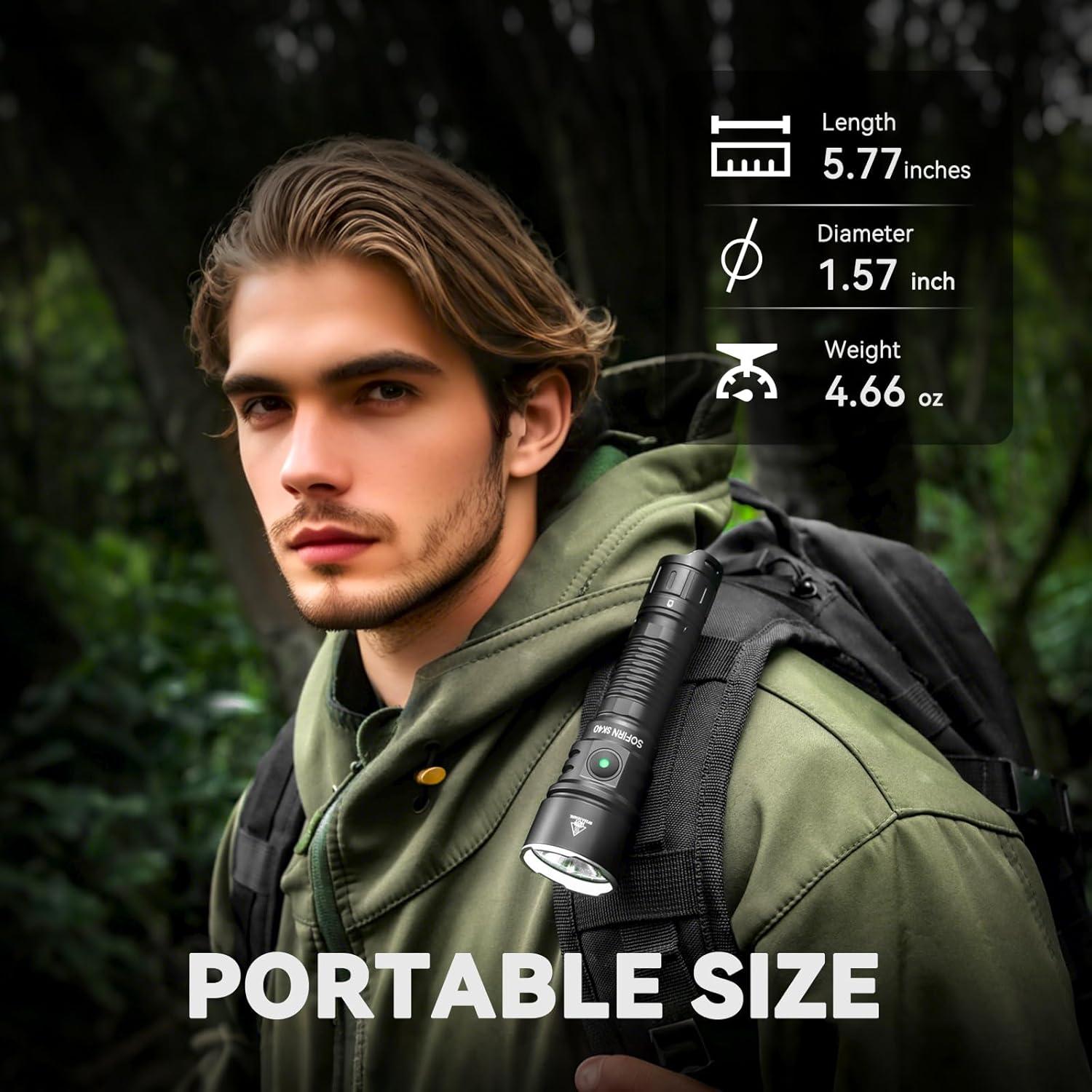 Linterna táctica Sofirn SK40 3200 lúmenes recargable 580m