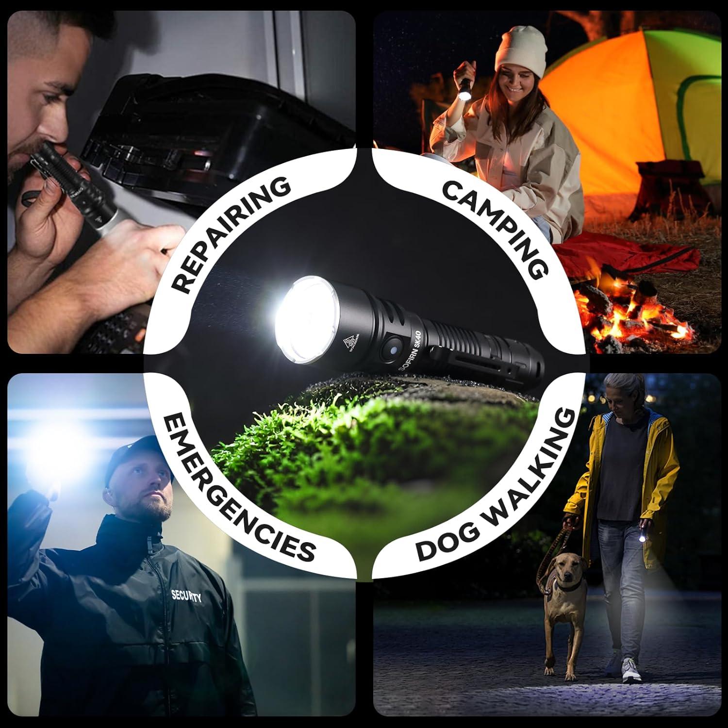 Linterna táctica Sofirn SK40 3200 lúmenes recargable 580m