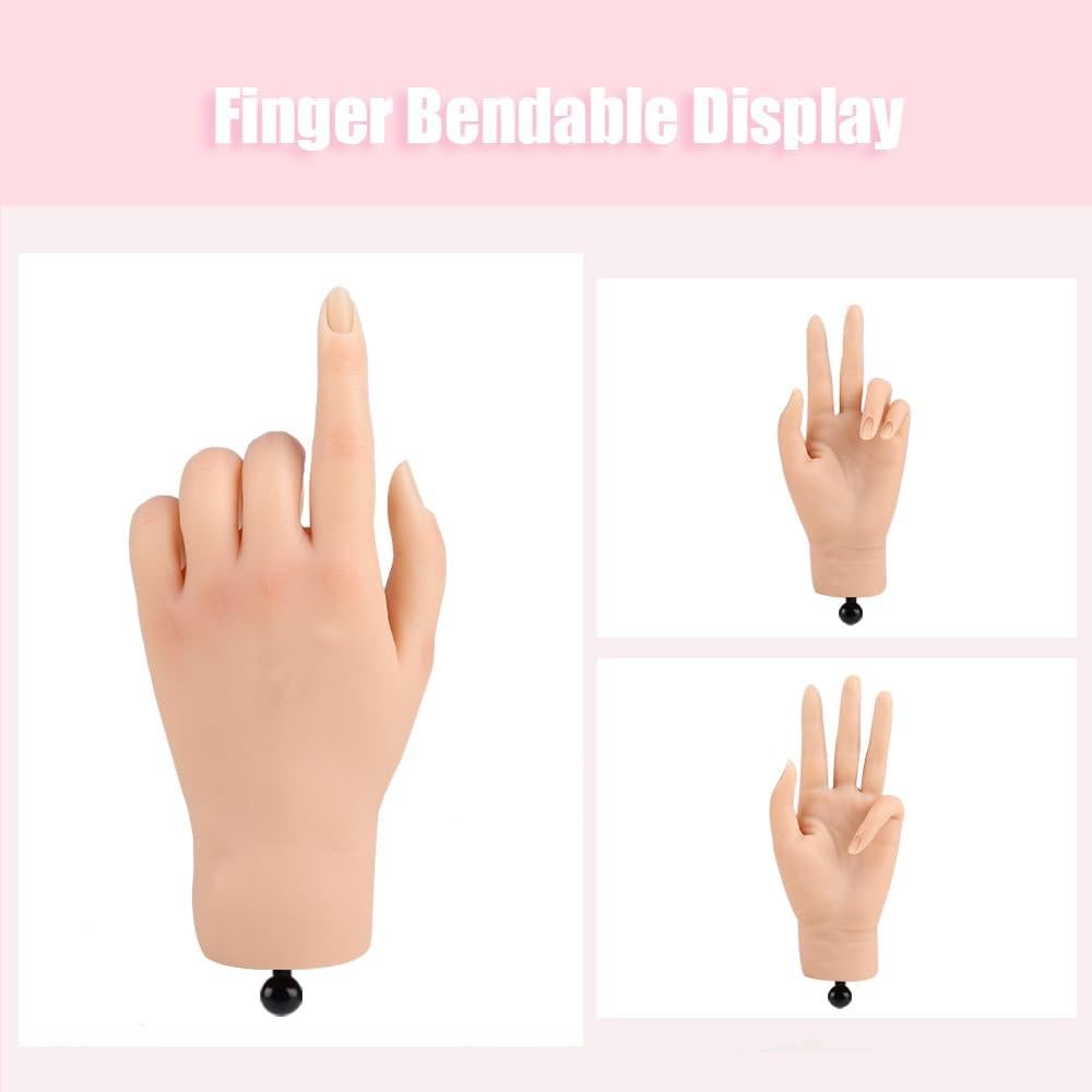 Mano de Práctica para Uñas Acrílicas KnowU - Silicona Suave