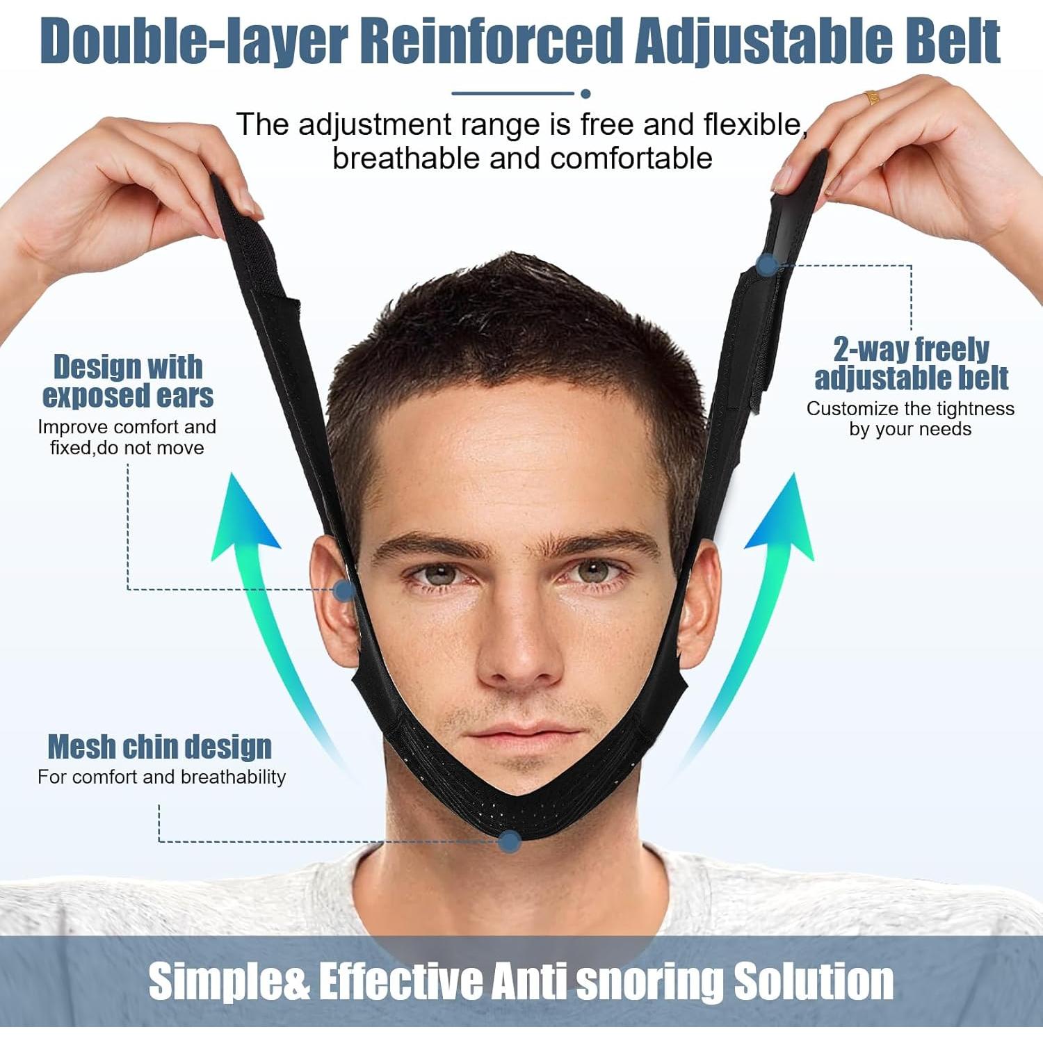 Correa para Barbilla Anti Ronquidos LUNIA - Ajustable 67cm