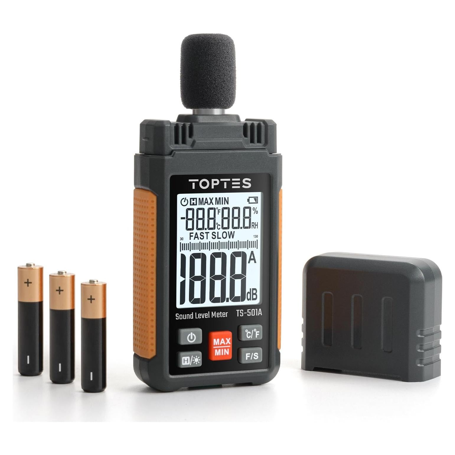 Medidor de Decibelios TS-501A TOPTES con Pantalla LCD 2.25"