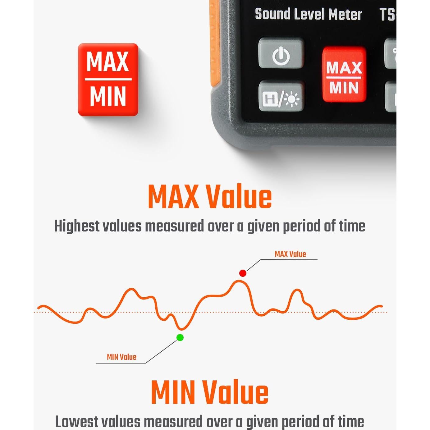 Medidor de Decibelios TS-501A TOPTES con Pantalla LCD 2.25"