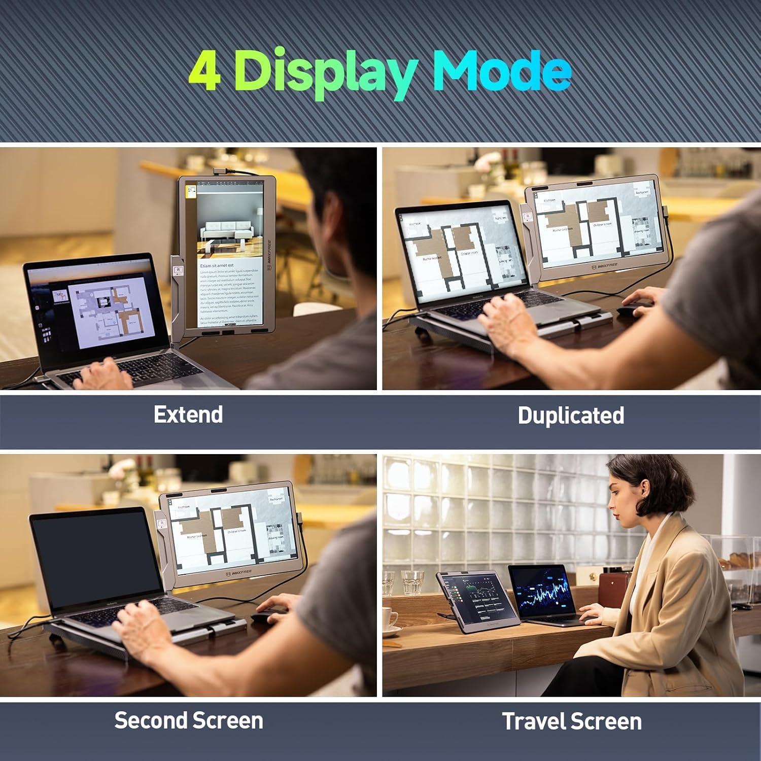 Maxfree F1 Extensor de Pantalla Portátil 14" FHD 1080p