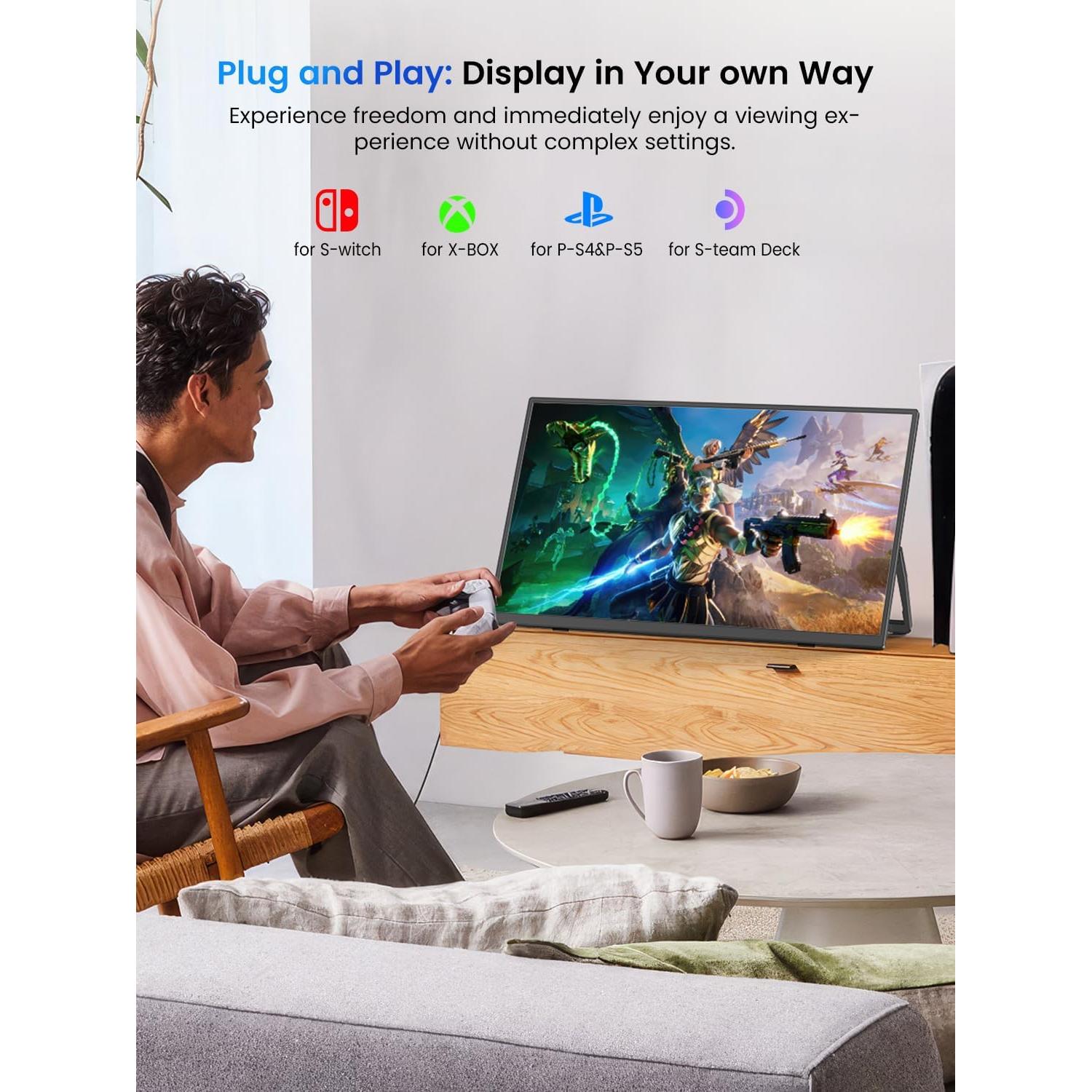 Monitor Portátil UPERFECT 15.6" FHD 1080P 125% sRGB Plug & Play