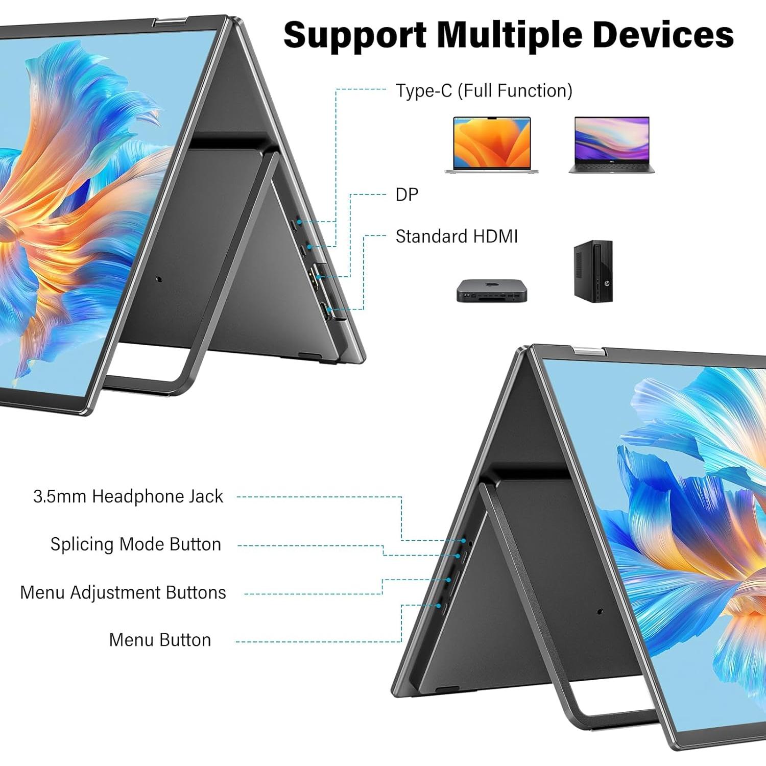 Monitor Doble Plegable InnoView 23.8" 2K QHD 100% sRGB
