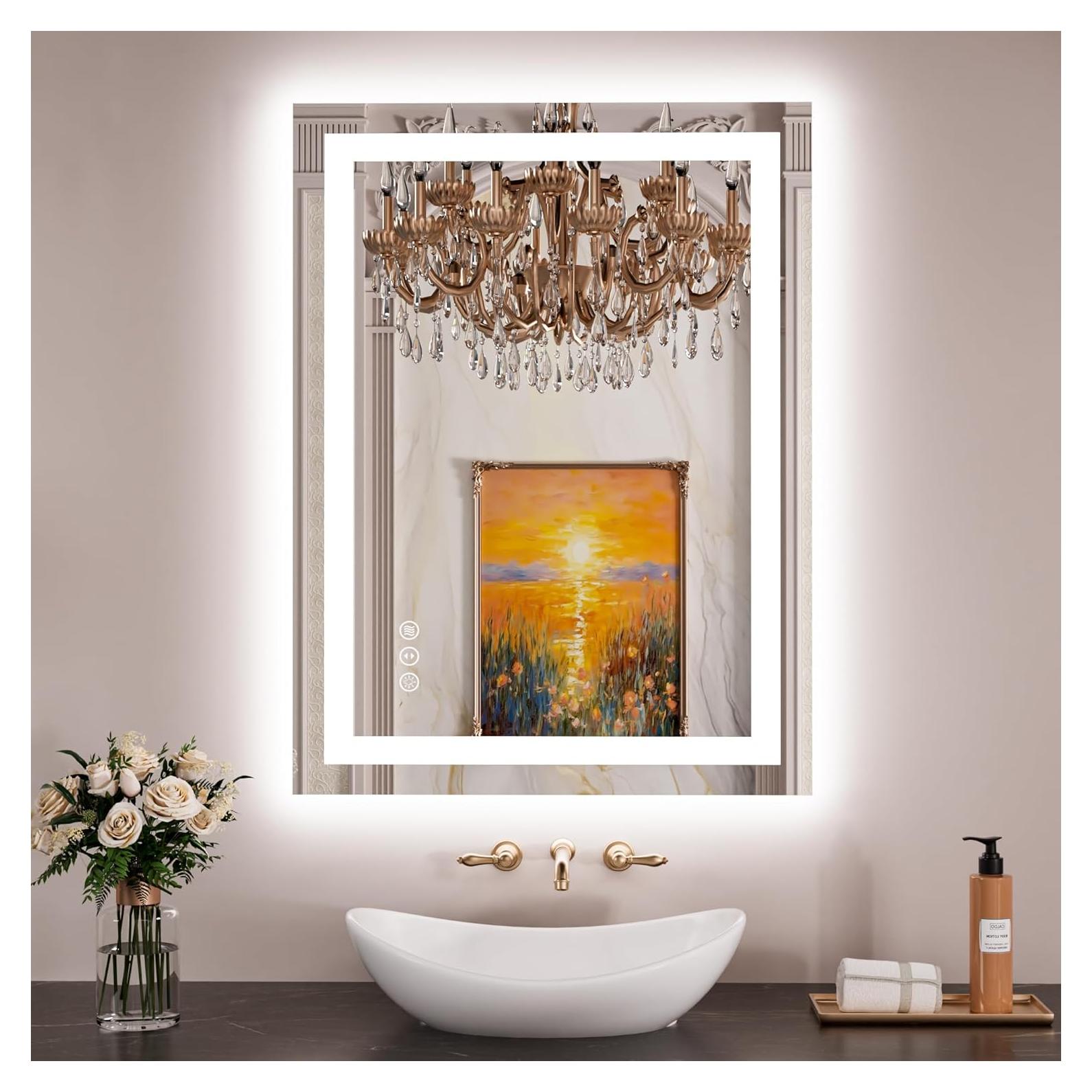 Espejo de Baño LED JISOSO 61x81cm Anti-vaho Regulable