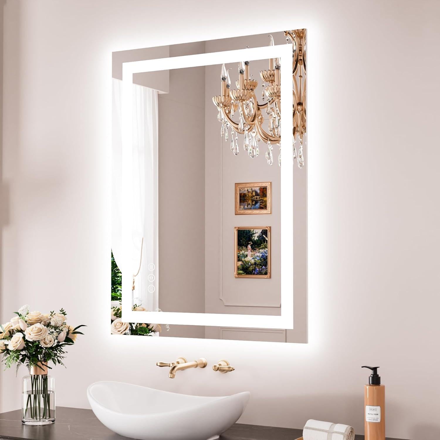 Espejo de Baño LED JISOSO 61x81cm Anti-vaho Regulable
