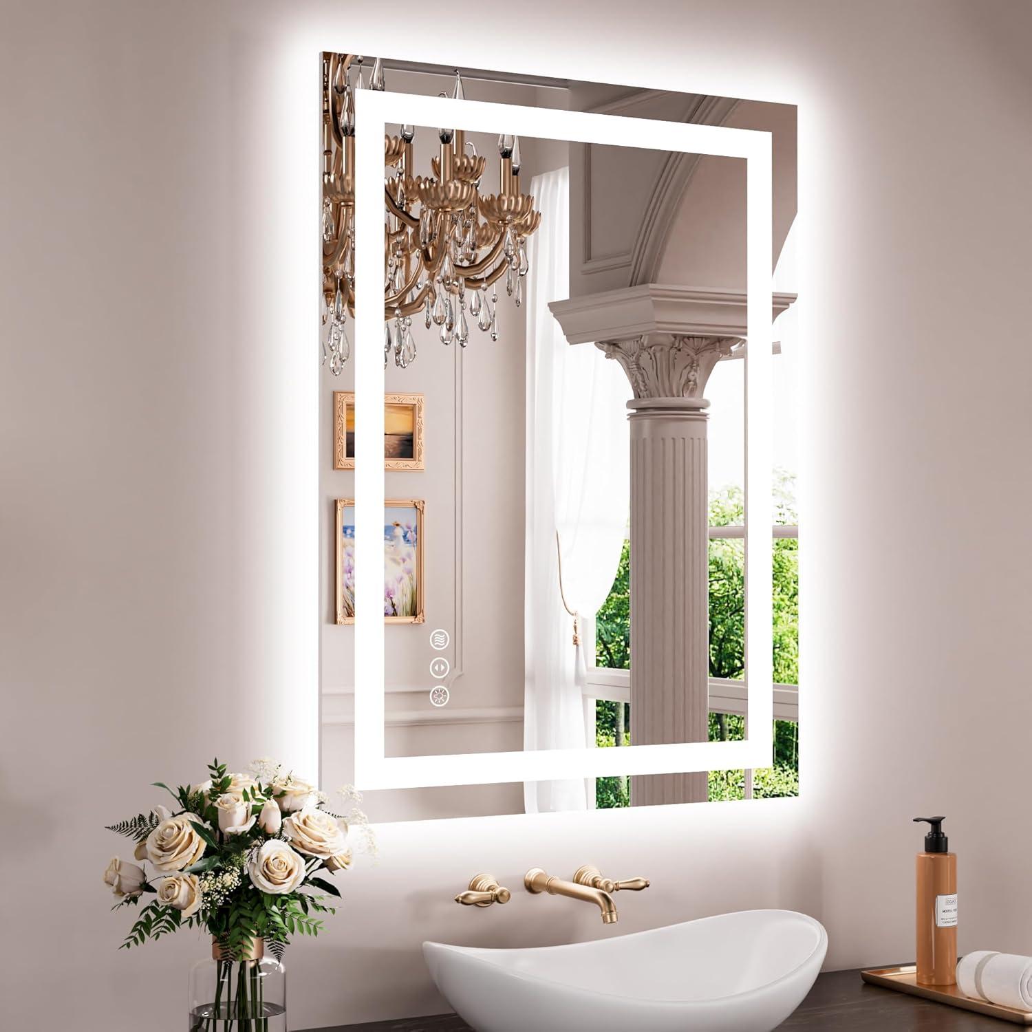 Espejo de Baño LED JISOSO 61x81cm Anti-vaho Regulable