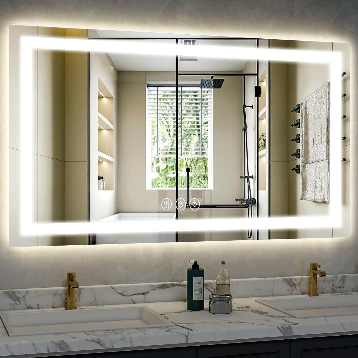 Espejo de Baño LED XRAMFY 101.6x152.4 cm Rectangular con Luz