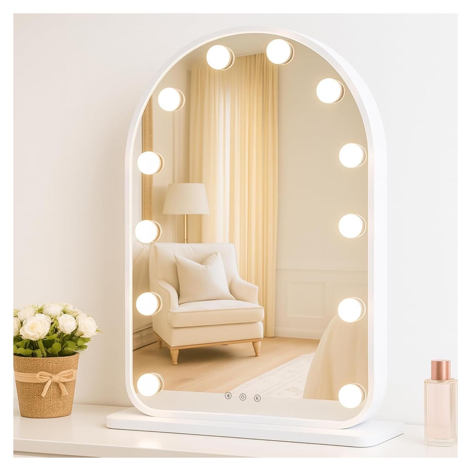 Espejo de Tocador LUXFURNI LED Arqueado 62.2x40.1 cm Dimmable