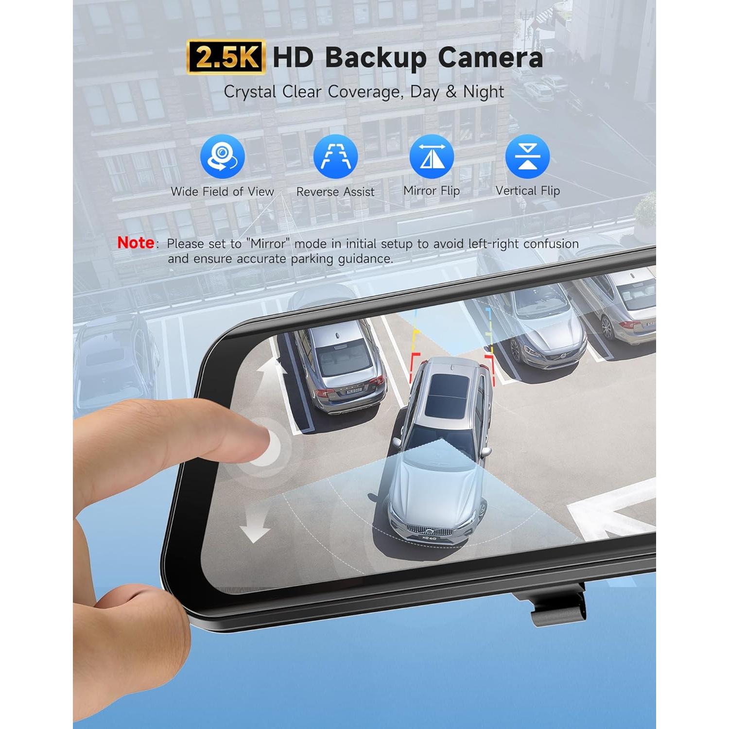 Cámara de Espejo Retrovisor OMBAR N1 4K+2.5K con ADAS y WiFi