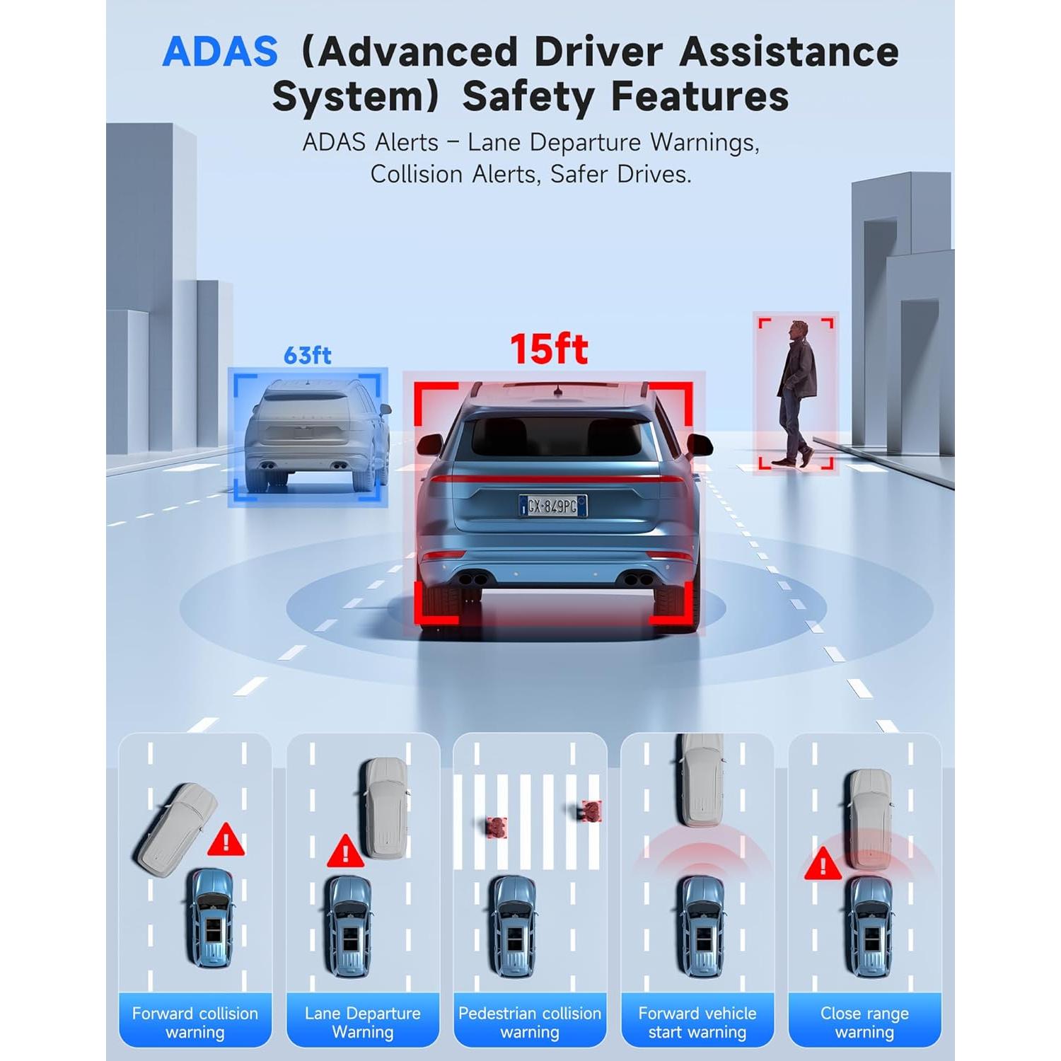 Cámara de Espejo Retrovisor OMBAR N1 4K+2.5K con ADAS y WiFi