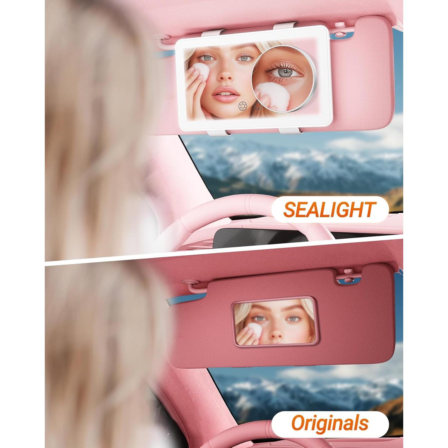 Espejo de Maquillaje para Auto SEALIGHT LED 20x11.5cm