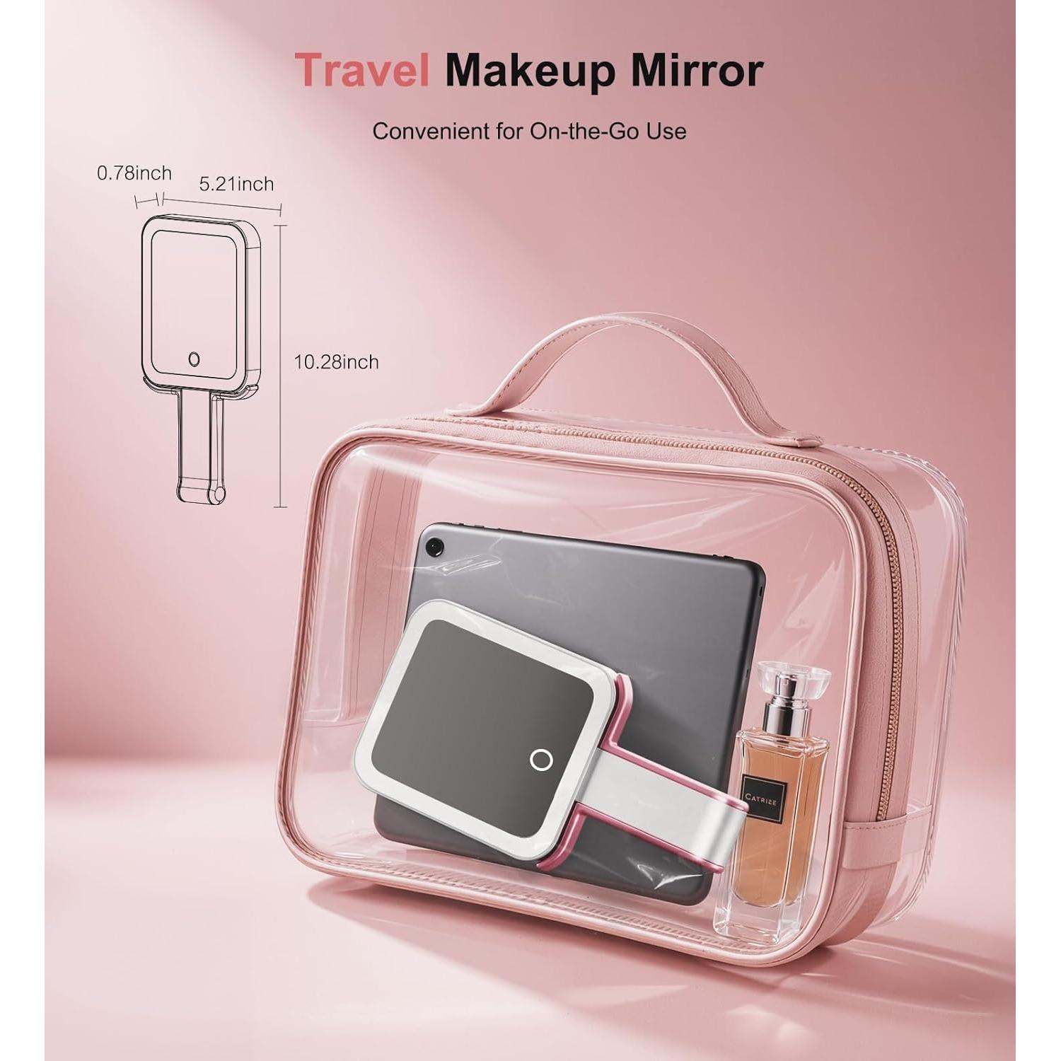 Espejo de Maquillaje Fshyos LED Doble Cara 10X/1X Rosa